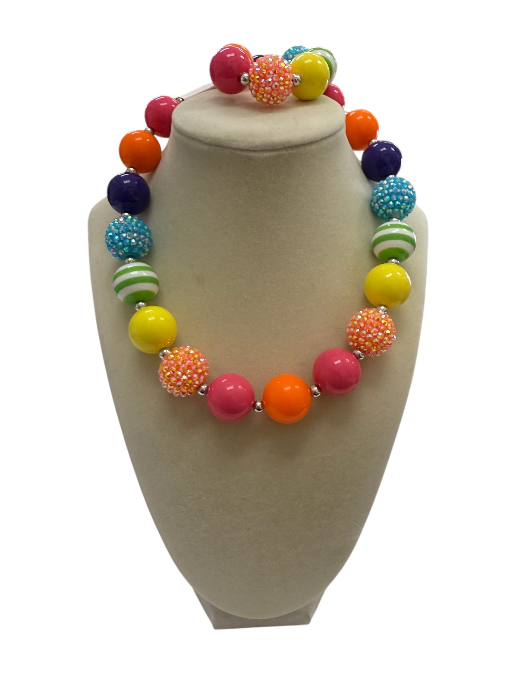 Rainbow Bubble Necklace/ Bracelet Set